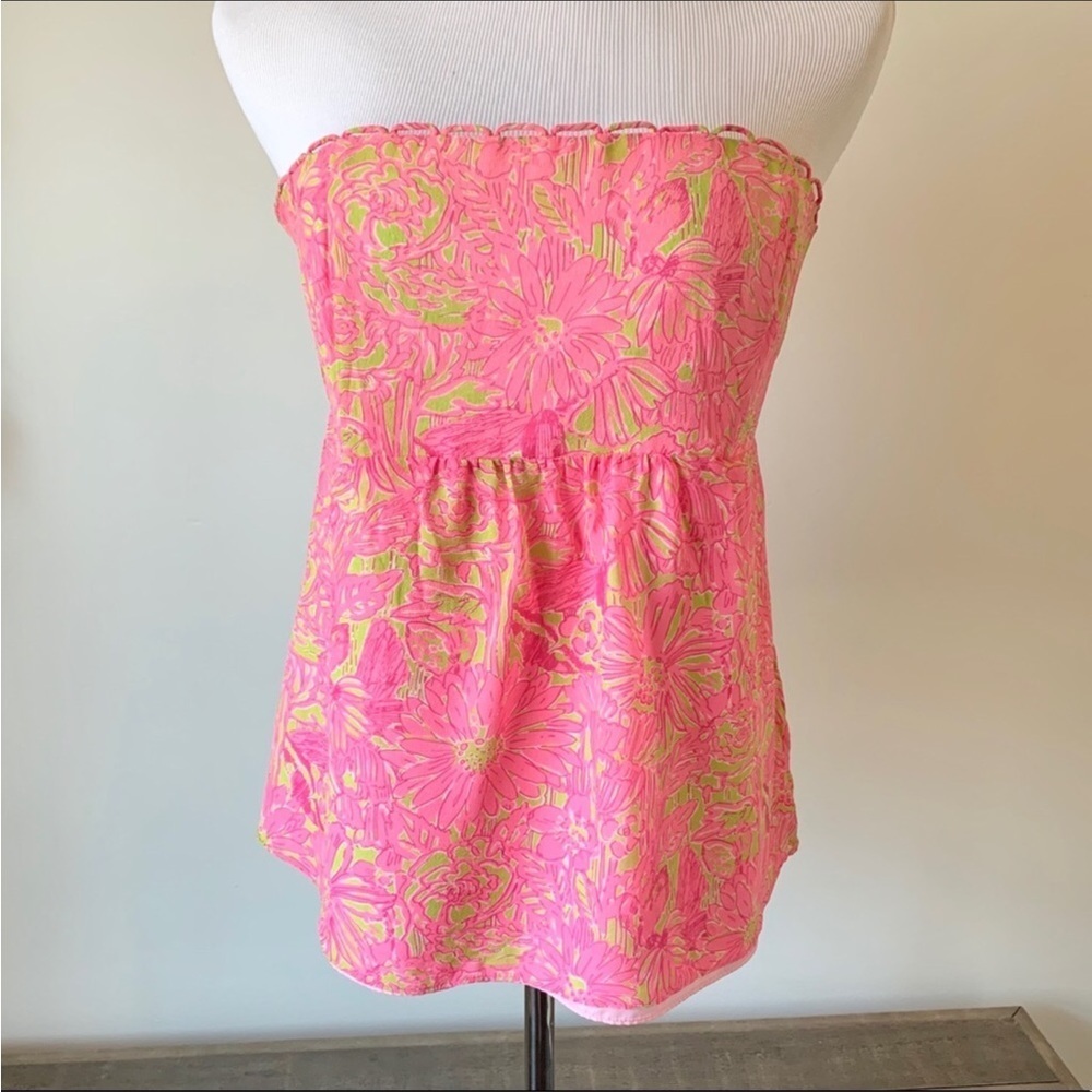 “LILLY PULITZER” Deeana Silk Strapless Tube Top